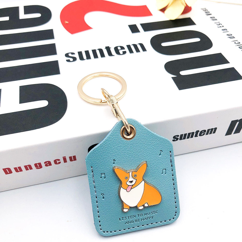 Wholesale Keji Card Case Loss Proof Leather Key Ring